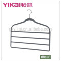 2015Flocking space saving trousers hanger with 4tiers of trousers bar